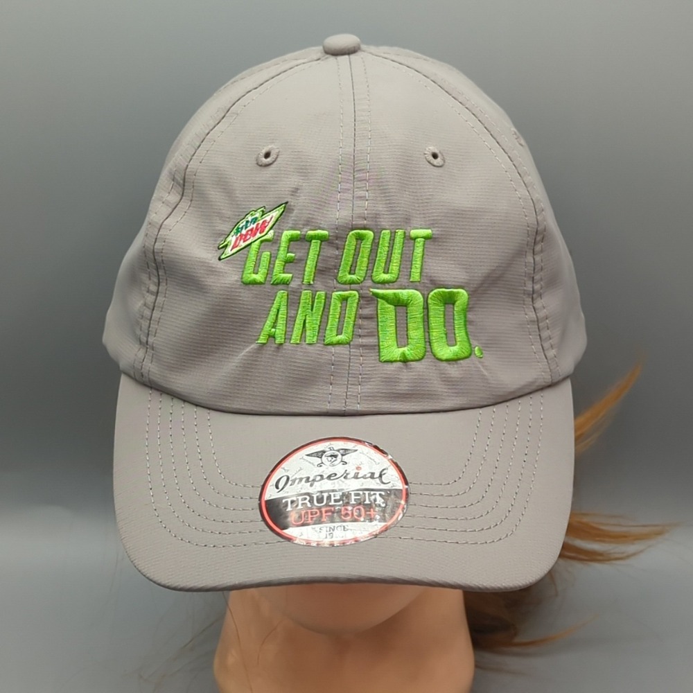 Mountain Dew Get Out And Do Strapback Hat Golf Cap Gray Imperial OSFA